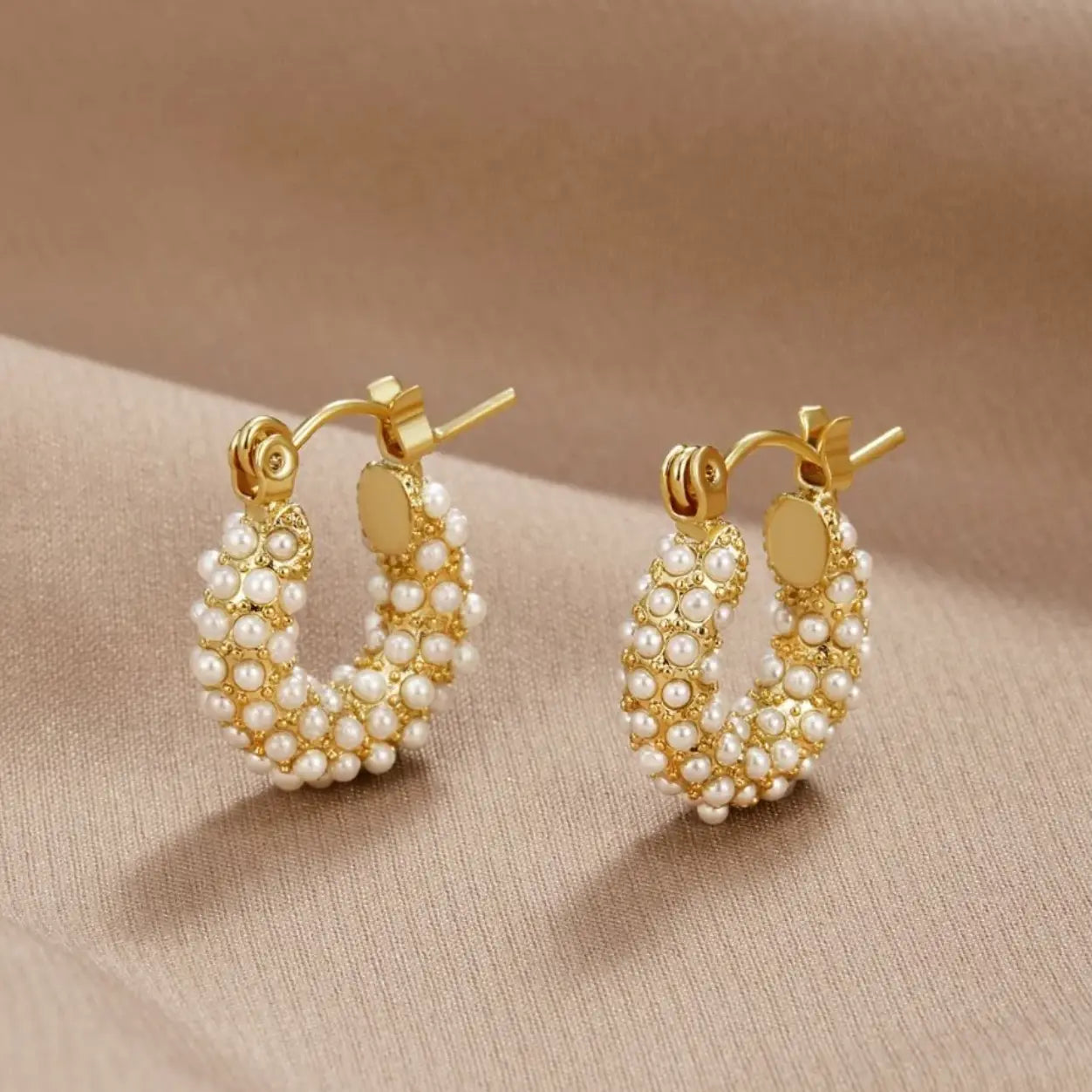 Gold-plated Pearl Earrings