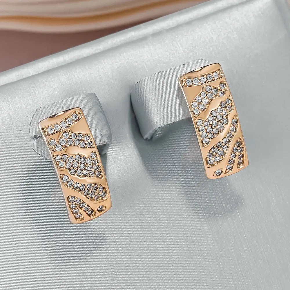 Elegant, bright, rectangular earrings