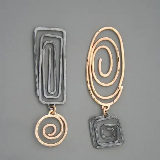 Vintage Spiral Earrings in Gold and Silver