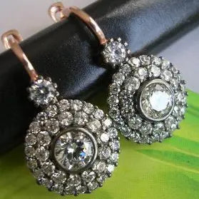 Vintage Mandala Earrings with Cubic Zirconia Inlay