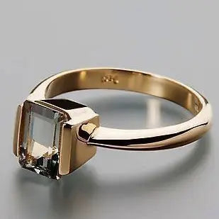 Golden Ring Made of Square Glass