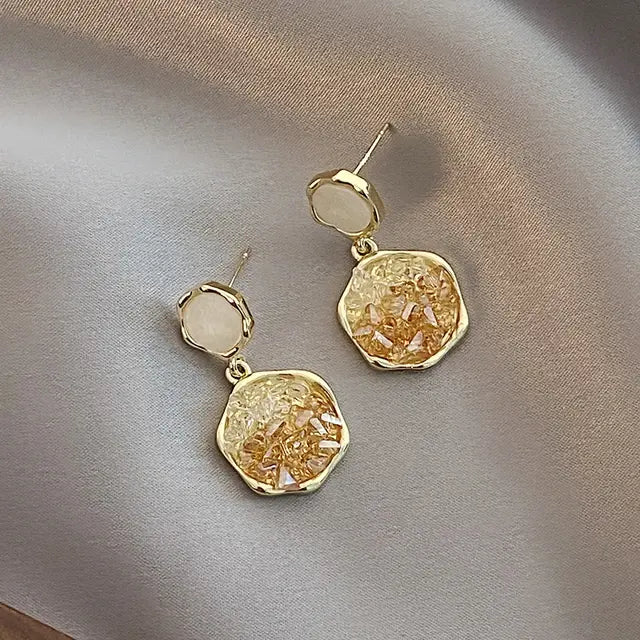 Elegant round crystal earrings