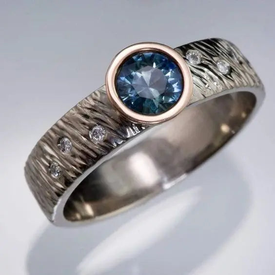 Vintage Ring with Blue Crystal