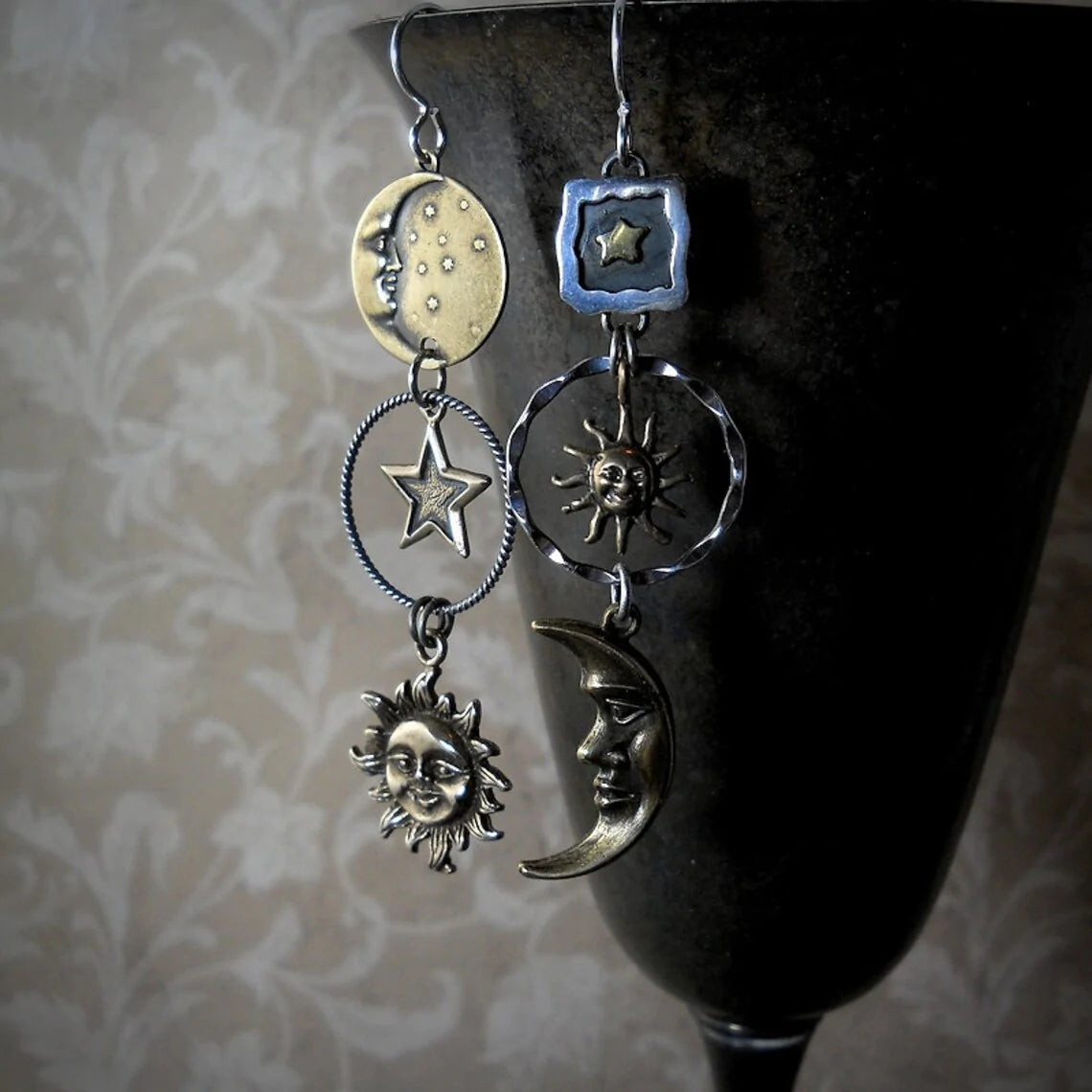 Earrings "Sun, Moon, Stars