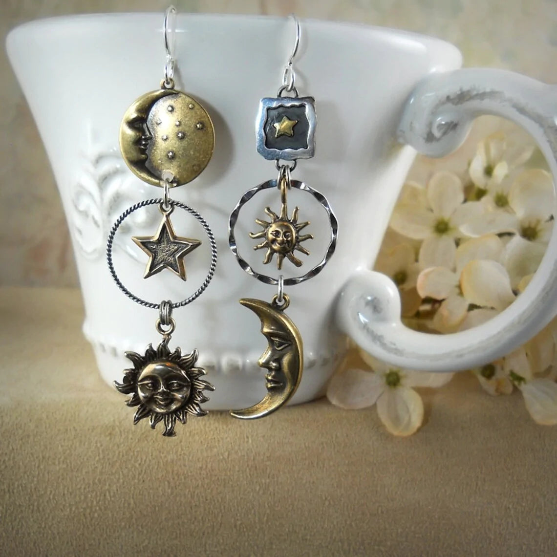 Earrings "Sun, Moon, Stars