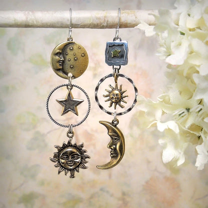 Earrings "Sun, Moon, Stars