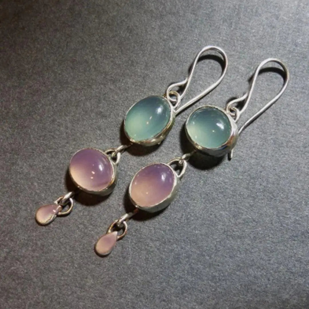 Boho Silver Crystal Earrings