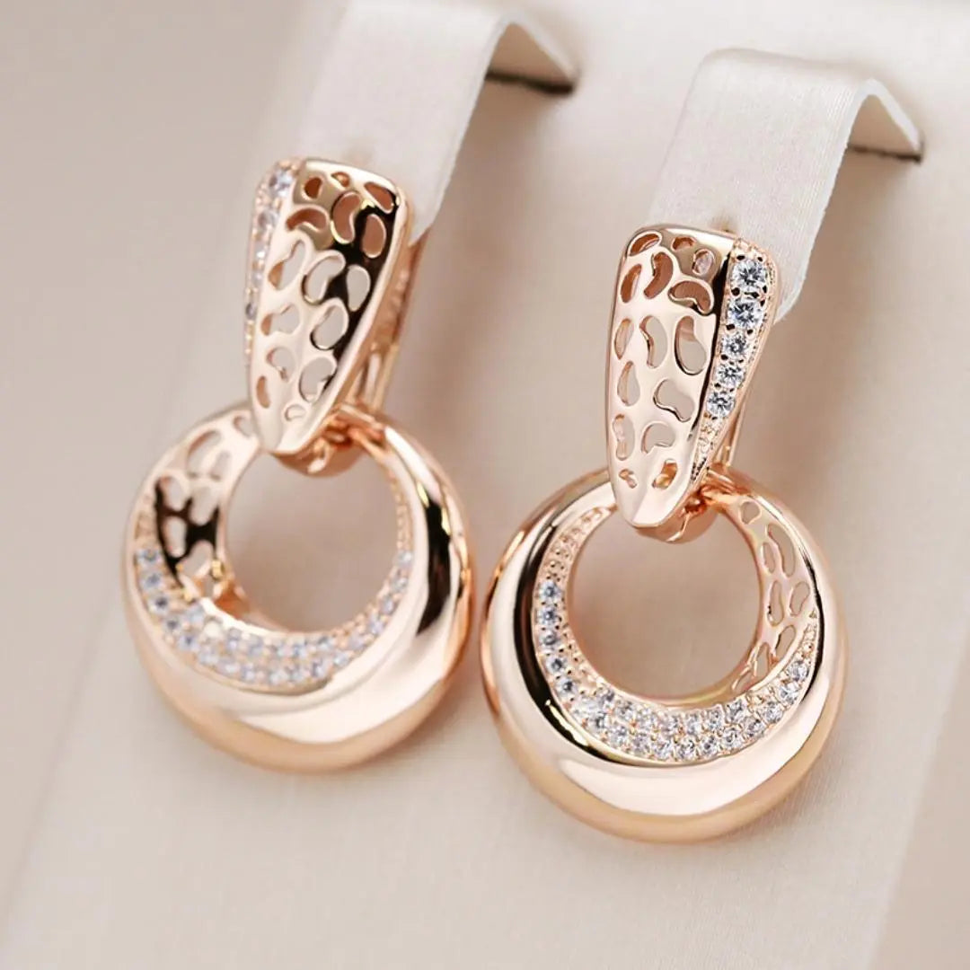 Elegant Earrings Gold Scale Circle
