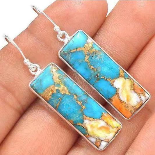 Vintage Blue Natural Stone Earrings