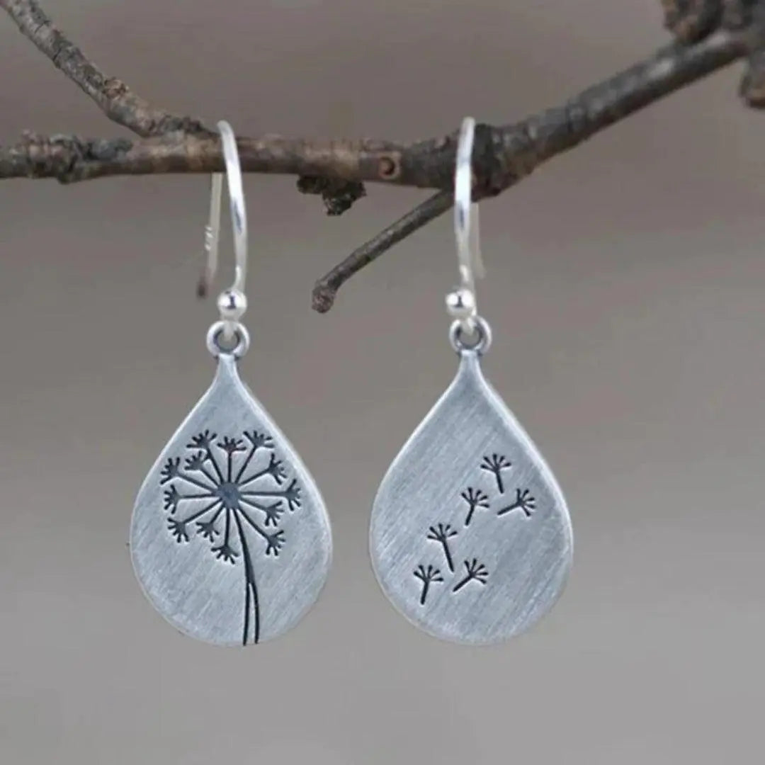 Silver-plated dandelion earrings