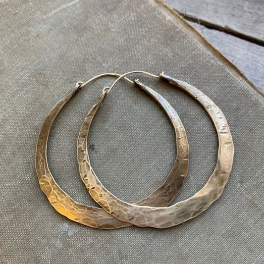 Vintage "Antique" Hoop Earrings