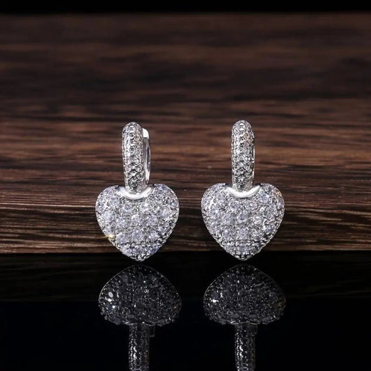 Elegant Shiny Heart Earrings