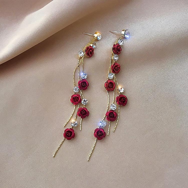 Earrings "Rose Cascade