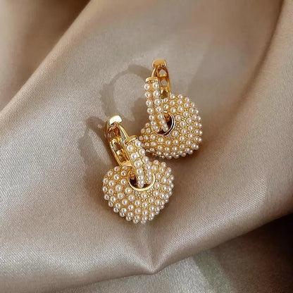 Pearls of Love Earrings in Gold