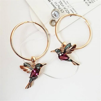 Hummingbird Earrings with Zirconia