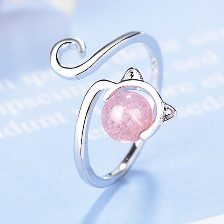 Rose Catkin Ring made of 925 Sterling Silver and Agate
