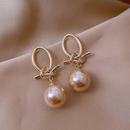 Gold Pearl Drop Earrings