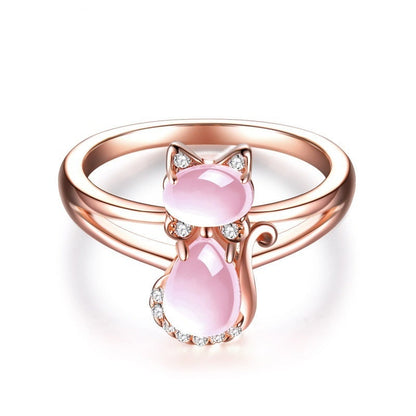 Cat ring in rose gold