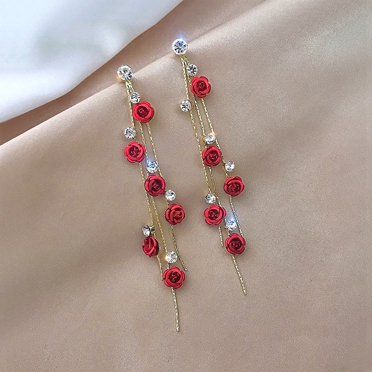Earrings "Rose Cascade