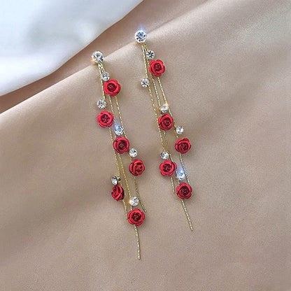 Earrings "Rose Cascade