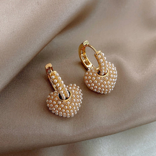Gold earrings "Pearls of Love