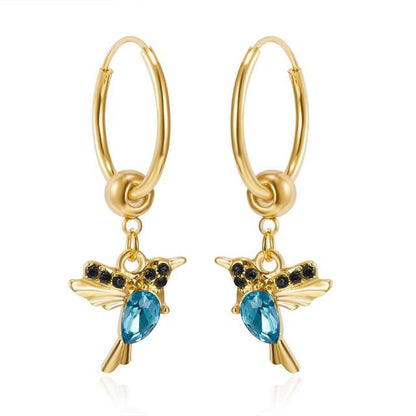 Hummingbird Earrings with Zirconia
