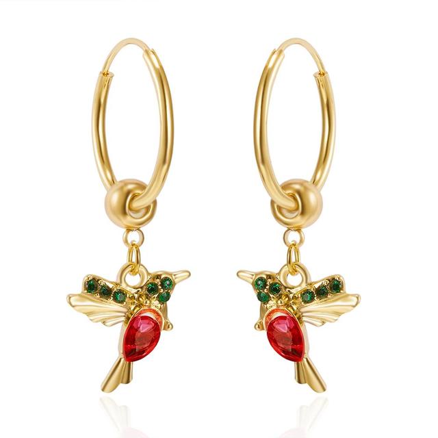Hummingbird Earrings with Zirconia