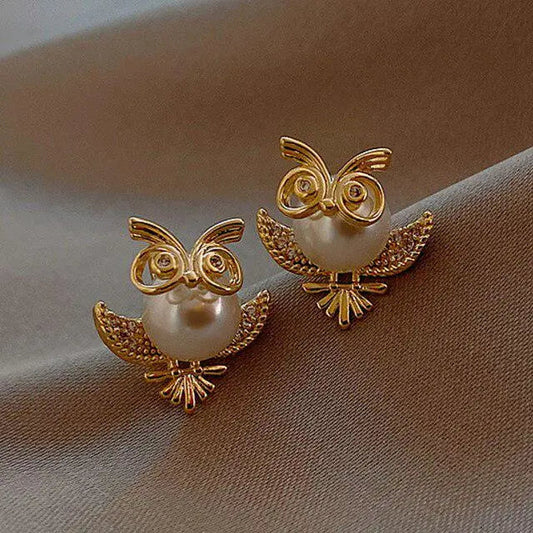 Luxurious Gold Owl Earrings