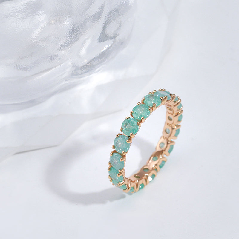 Luxurious gold ring with colored zirconia stones