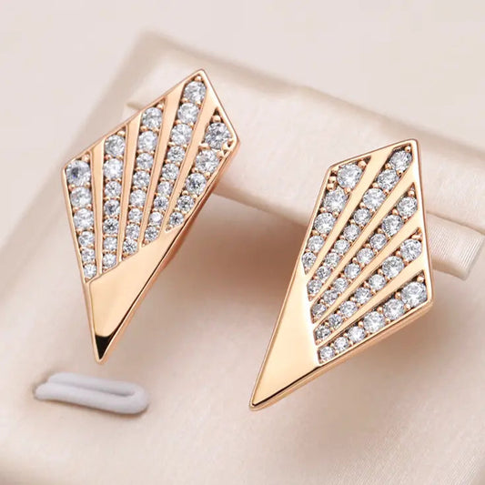 Golden Zirconium Earrings