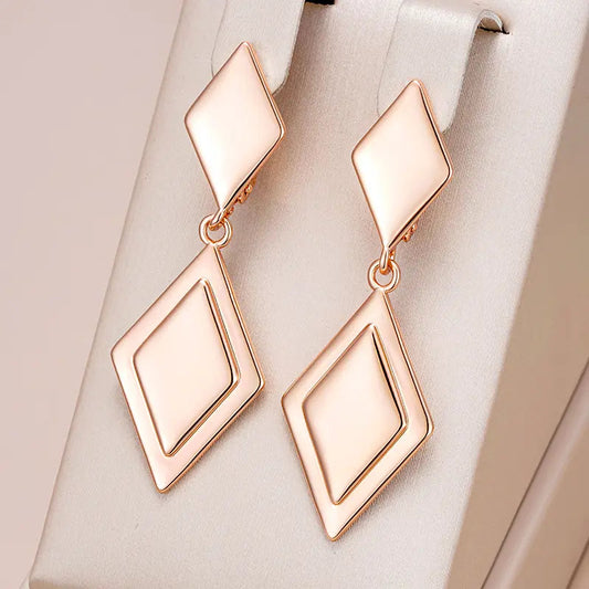 Golden Geometric Plated Earrings