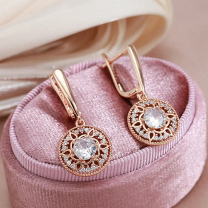 Elegant gold earrings with crystal loops