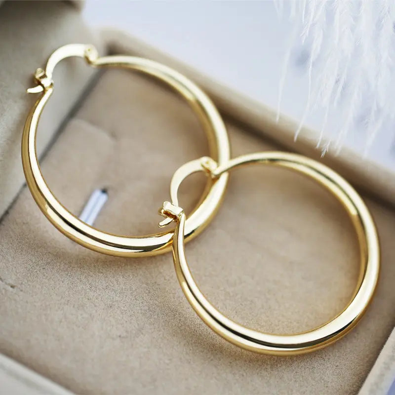 Golden hoop earrings