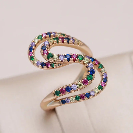 Elegant ring made of colorful zirconia