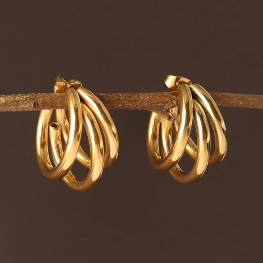 Vintage Earrings Golden Circle