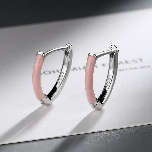 Elegant pink earrings in silver