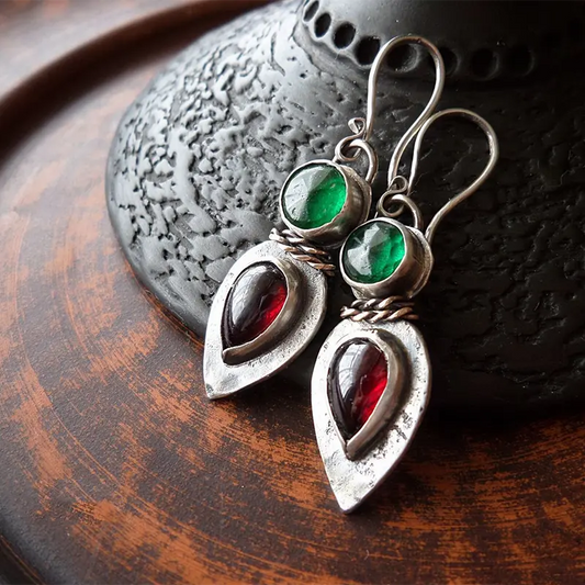 Red and Green Vintage Earrings