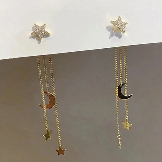 Elegant earrings with golden stars