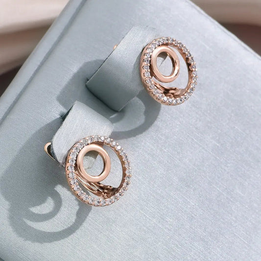 Elegant hollow spiral earrings made of gold