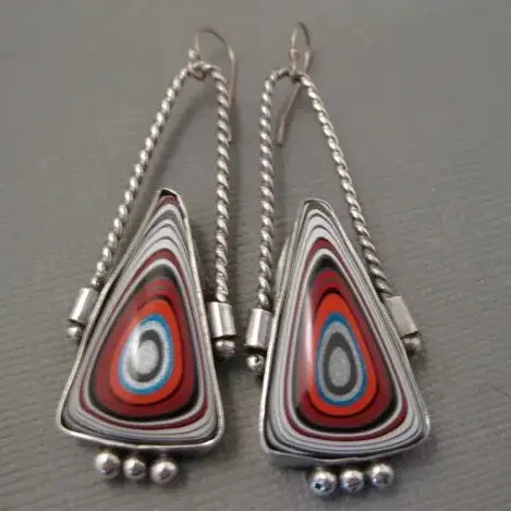 Multicolored Vintage Silver Earrings