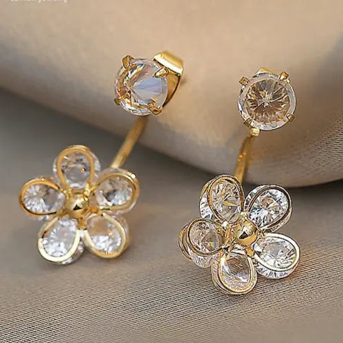 Elegant Crystal Flower Earrings