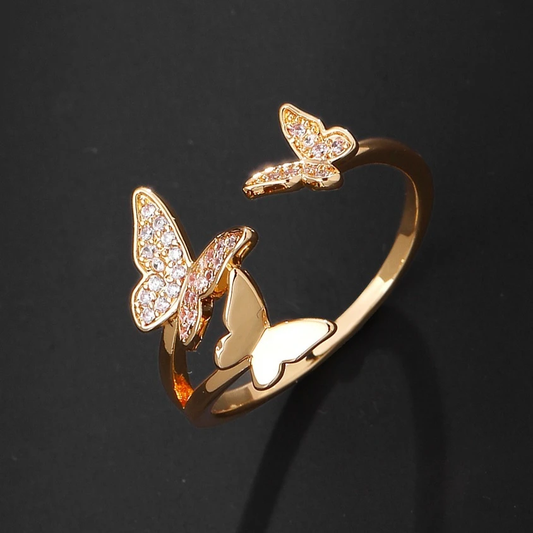 Golden Butterfly Ring