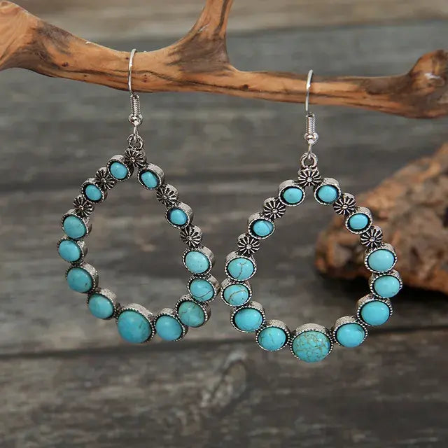 Vintage Circle Turquoise Earrings