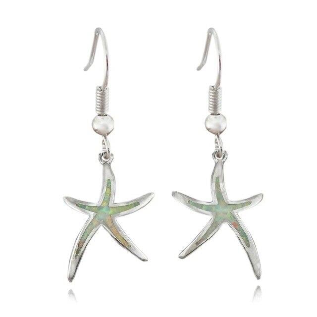 Sea Urchin Earrings made of Opal and Silver