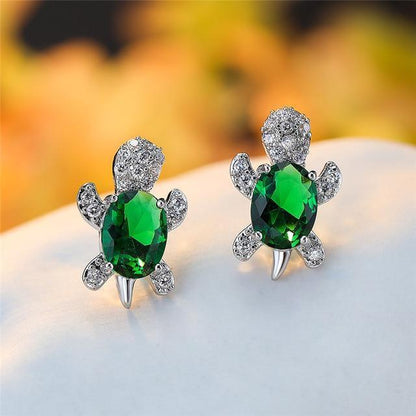 Sea Turtle Earrings made of Zirconium and Silver